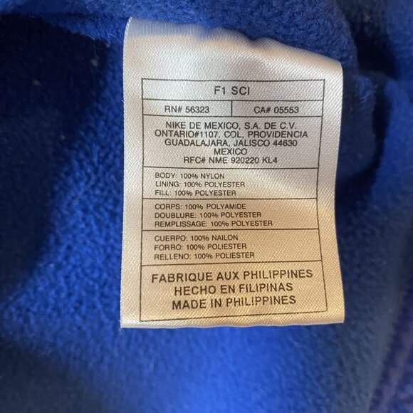 Nike Mens Full-Zip Blue/Black Fleece Lined Windbreaker Jacket Size Large - Picture 3 of 12